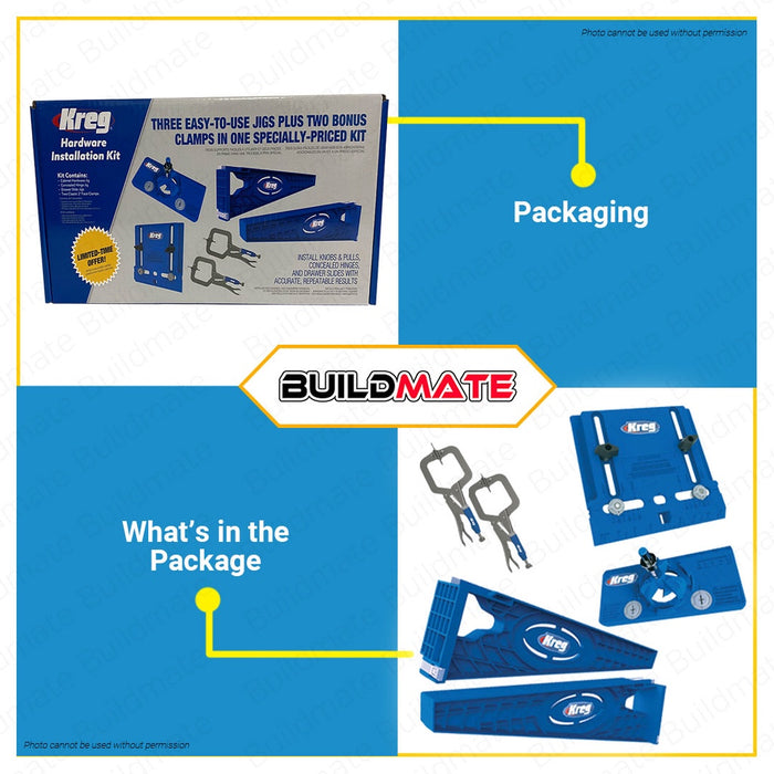 KREG Hardware Jig Pack in w/ Micro Clamp KHI-PROMO-20 •BUILDMATE•