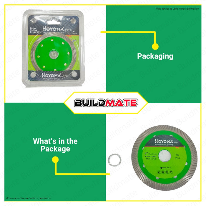 Diamond Cutting Disc Wheel  4" PROMAN GERMANY / HOYOMA JAPAN •BUILDMATE•