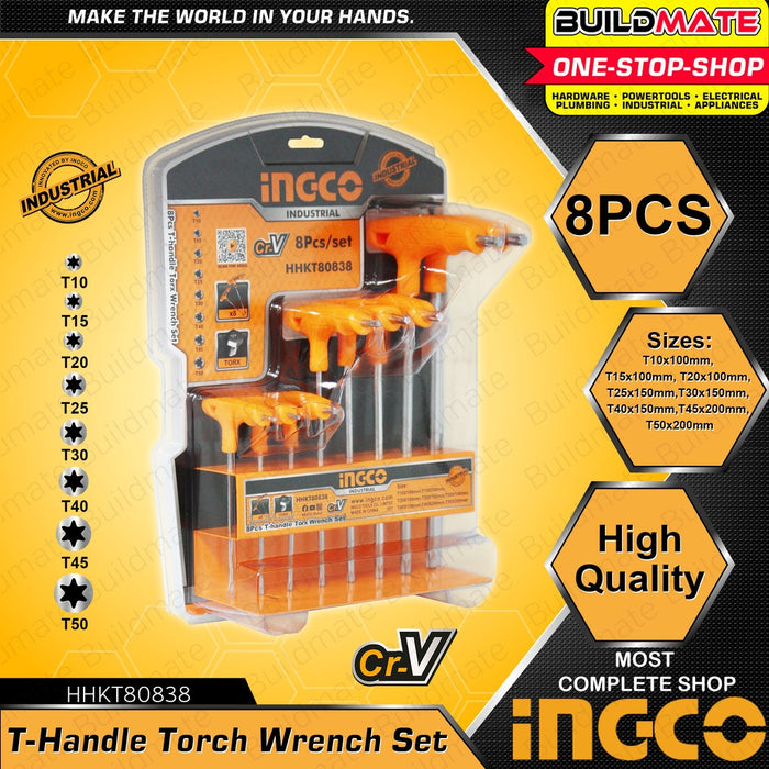 INGCO 8 pcs T-Handle T Handle Torx Wrench Wrenches Set HHKT80838 100% ORIGINAL•BUILDMATE• IHT