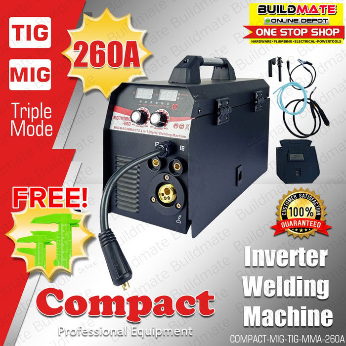 COMPACT JAPAN 260A MIG / TIG / MMA Triple Mode Portable Inverter Welding Machine MIGTIGMMA260A +FREE