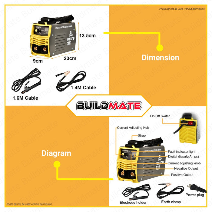 YAMATO JAPAN 200A Portable Inverter Welding Machine ARC MMA STICK MINI-200A •BUILDMATE•