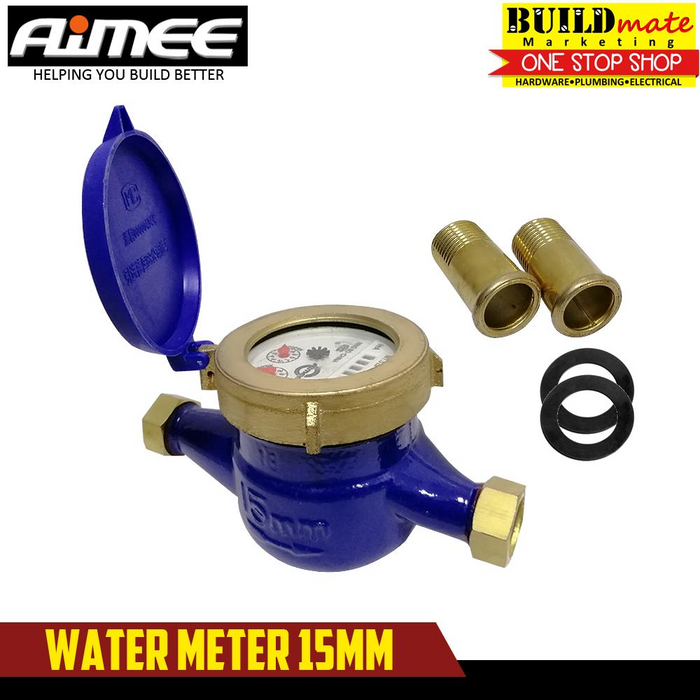 Water Meter Metal 15mm AIMEE / MAXTEN/RODEX •BUILDMATE• 