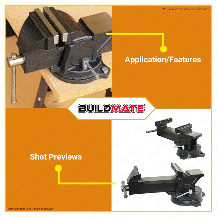 CRESTON Steel Bench Vise 5" FU2205•BUILDMATE•