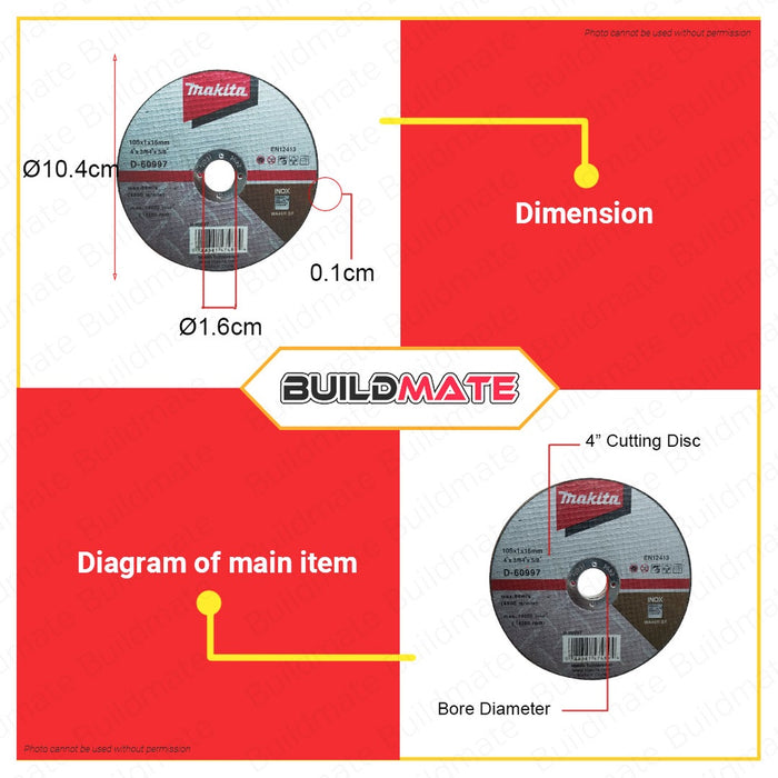 MAKITA Original Cutting Disc Wheel INOX Stainless 4" SUPER THIN For Angle Grinder •BUILDMATE•