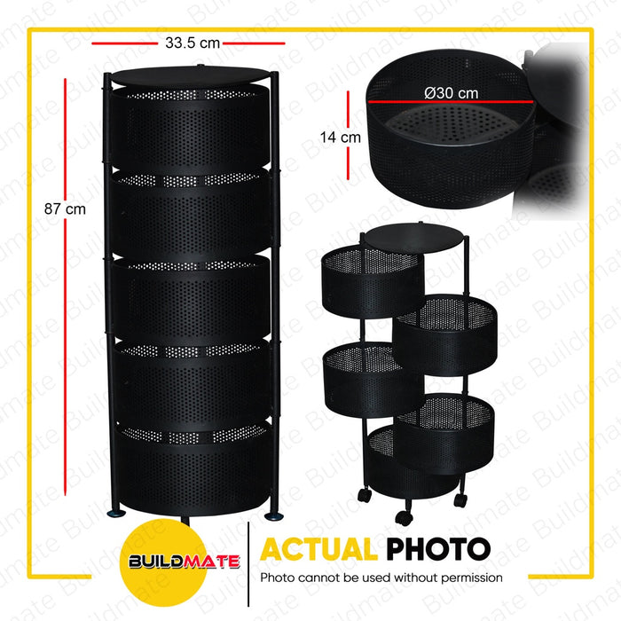 Buildmate Racking YUMEHOME 5 Layer Organizer Rack Trolley Shelf with Wheels CSR-5 •BUILD ...