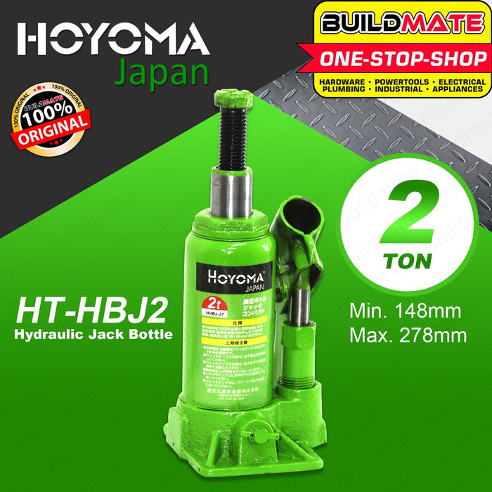 HOYOMA JAPAN 2 Tons Hydraulic Bottle Jack HBJ2 •BUILDMATE•