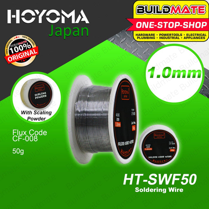 HOYOMA JAPAN Solder Soldering Wire with Flux 1.0mm HT-SWF50 •BUILDMATE•