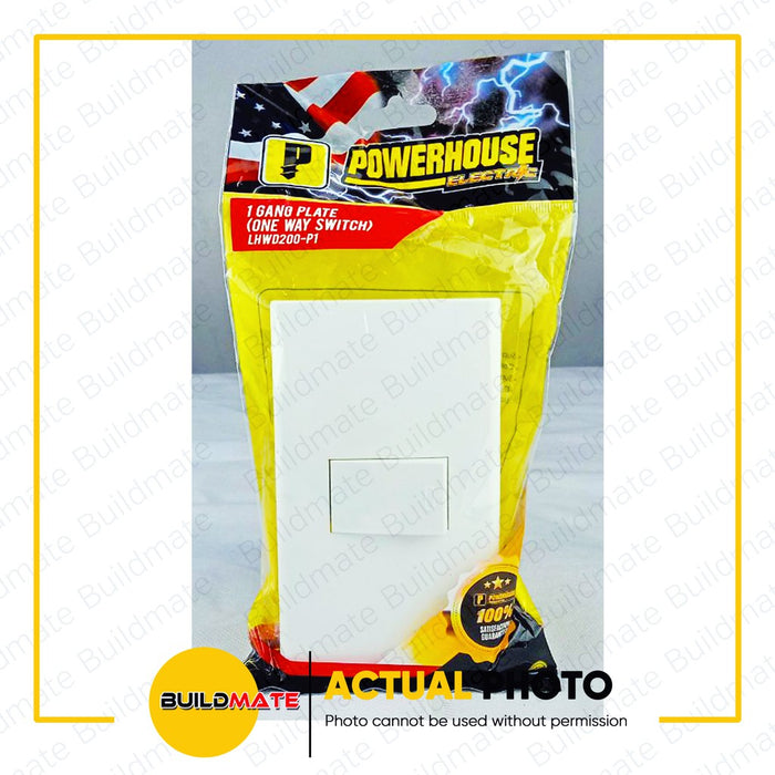 LIGHTHOUSE Electric 1 Gang Plate w/ One Way Switch 120mm x 70mm 250V-10A LHWD-200-P1•BUILDMATE• PHLH