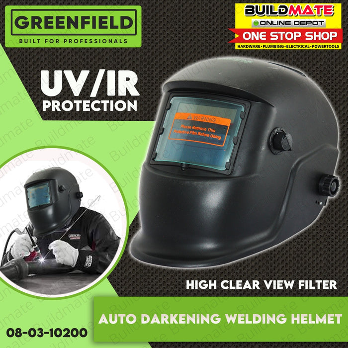 GREENFIELD Welding Helmet Mask Auto Darkening 08-03-20100 •BUILDMATE•