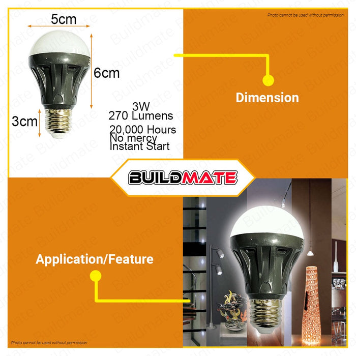 LIGHTHOUSE by POWERHOUSE LED Light Bulb E27 DAYLIGHT (ECONOMY) 3W •BUILDMATE• PHLH