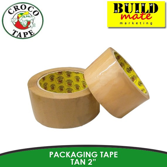 CROCODILE Packaging Tape Clear/Tan 2" •BUILDMATE•