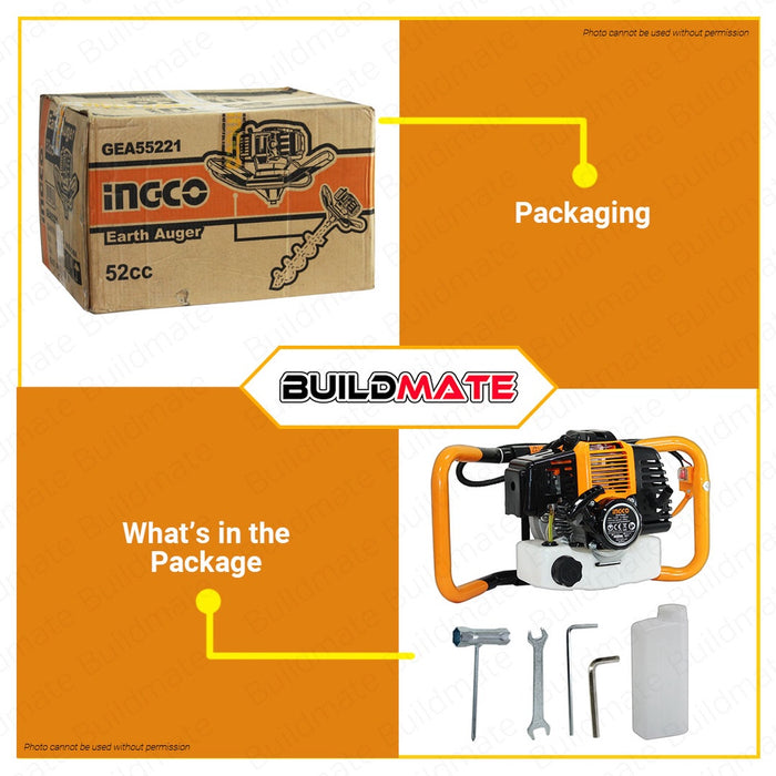 INGCO Earth Ground Auger 52CC GEA55221 + FREE T HANDLE & BITS •BUILDMATE• IPT