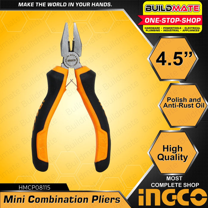 INGCO Mini End Combination Pliers 4.5" 115mm HMCP08115 •BUILDMATE• HT2