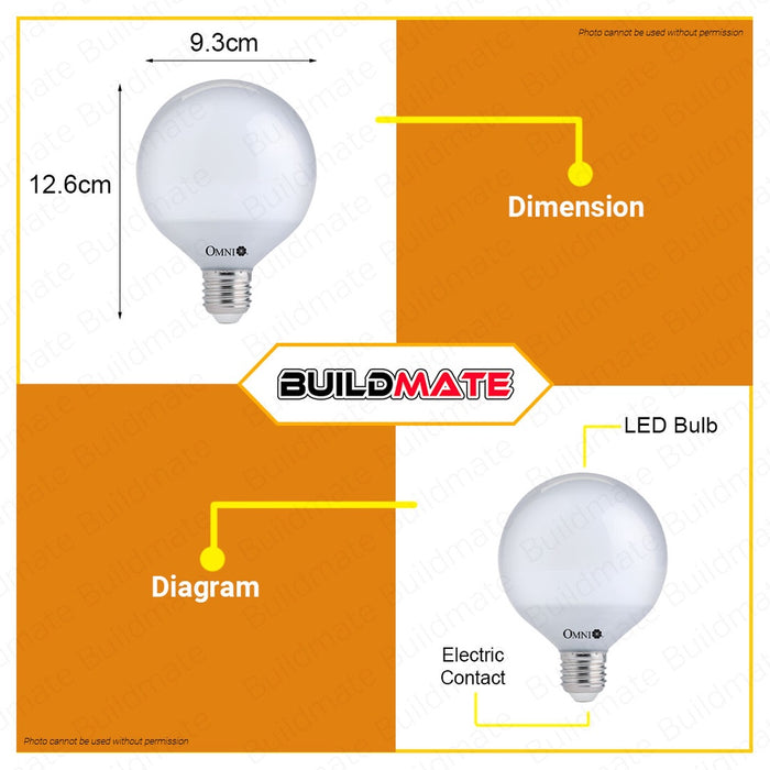 OMNI LED G95 Globe Lamp 12W LLG95E27-12W DAY LIGHT | WARM WHITE SOLD PER PIECE •BUILDMATE•