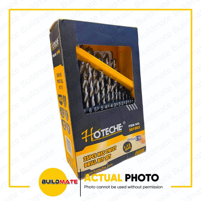 HOTECHE HSS Twist Drill Bits 25PCS/SET 501003 •BUILDMATE•