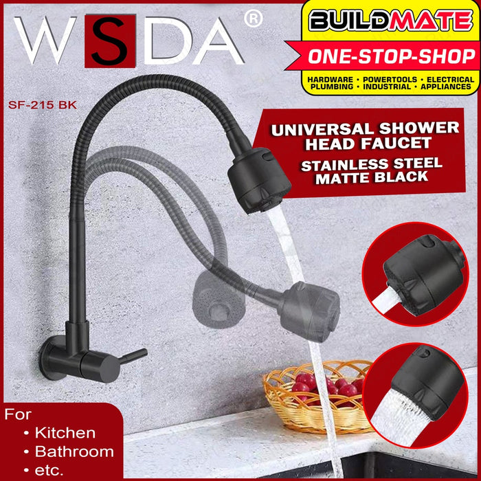 BUILDMATE Wesda Wall Mounted Flexible Kitchen Faucet Stainless Steel SUS304 Bathroom Sink Household Single Cold Water Tap SF-215
