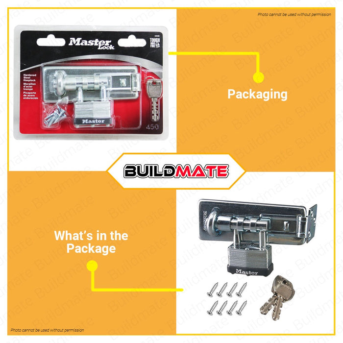 MASTER LOCK Hasplock Hasp Lock Ribbed Steel 4 1/2" #450D 100% ORIGINAL / AUTHENTIC •BUILDMATE•