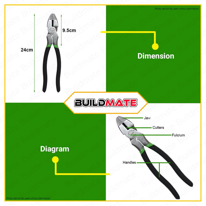 HOYOMA JAPAN Combination Plier Pliers Cr-V Steel 10" inches H-CP19 100% ORIGINAL •BUILDMATE•