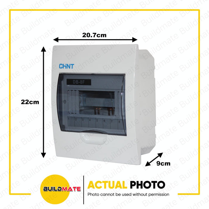 CHINT 8 WAYS FLUSH Type Panel Distribution Box Board for Din Rail Breaker + Busbar DB-8F •BUILDMATE•