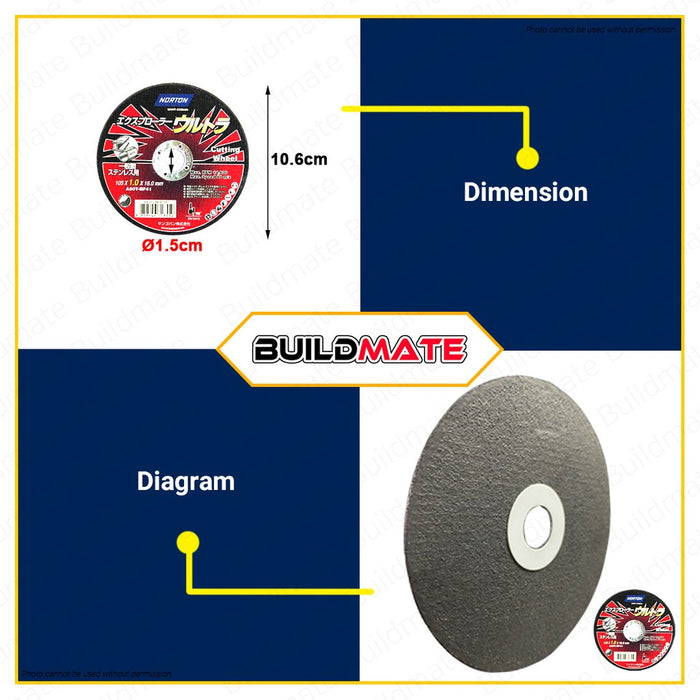 NORTON JAPAN 10 PCS Explorer Ultra Cutting Disc Wheel 4" 105x1x16mm •BUILDMATE•