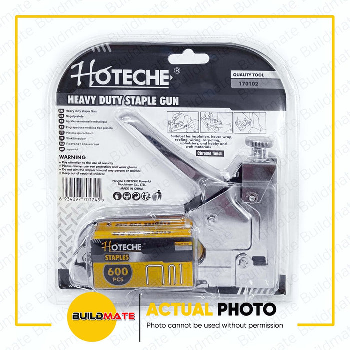 HOTECHE 3 in 1 Staple Gun 14mm Chrome Finish 170102 •BUILDMATE•