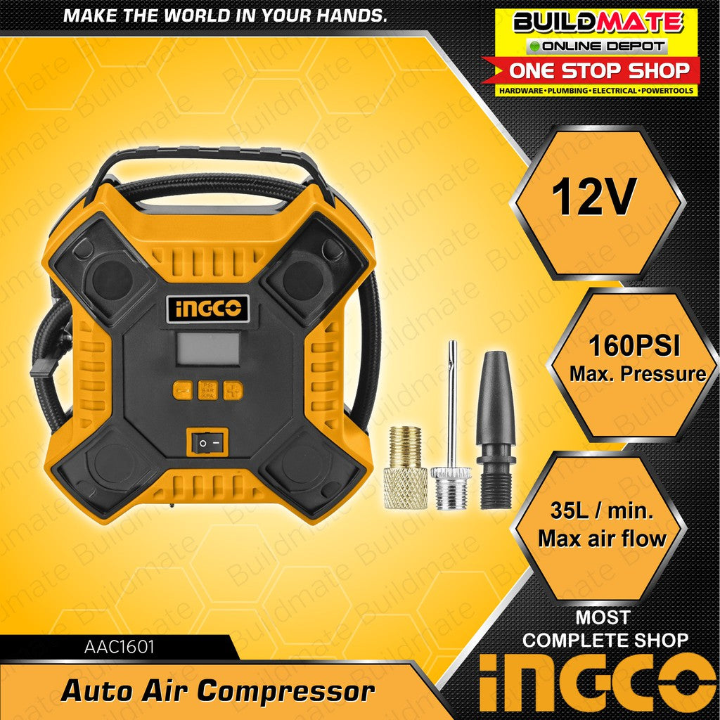 INGCO Cordless Auto Air Compressor 12V AAC1601 + FREE TROWEL + BRUSH ...
