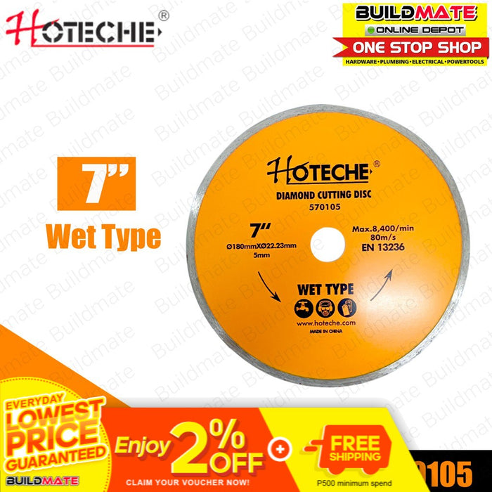 HOTECHE Diamond Cutting Disc 7" Wet Type 570105 •BUILDMATE•