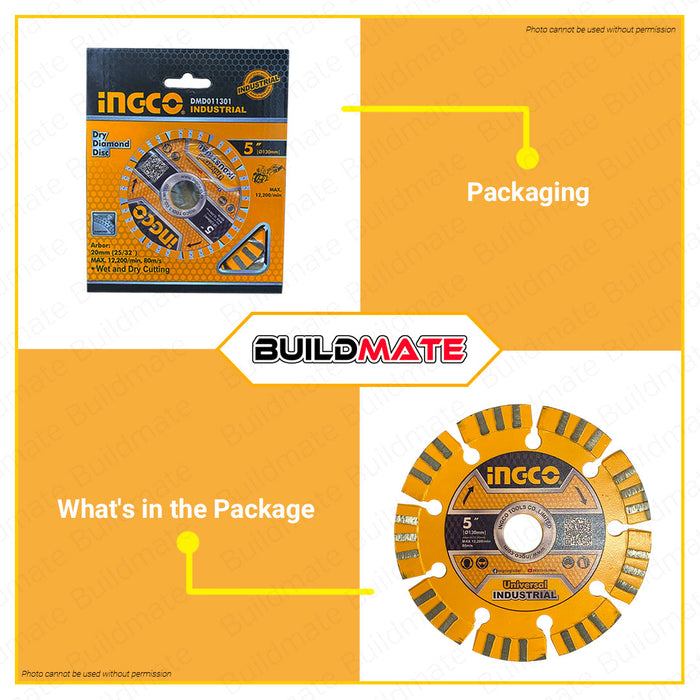 INGCO Dry Diamond Disc 5" DMD011301 SUITABLE FOR WLC30001 •BUILDMATE• IHT