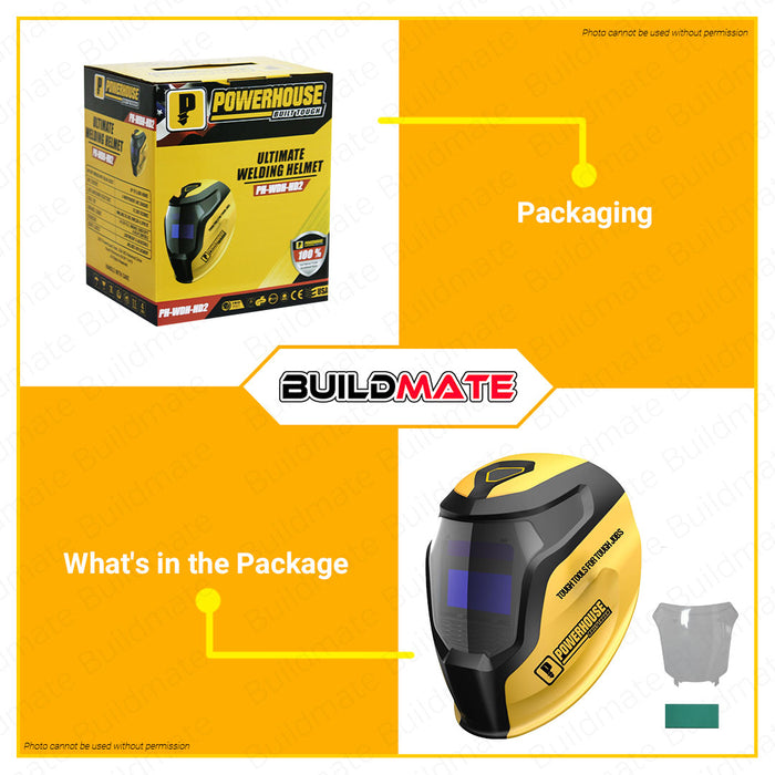 POWERHOUSE USA Ultimate Series Auto Darkening Welding Helmet •BUILDMATE• PHI