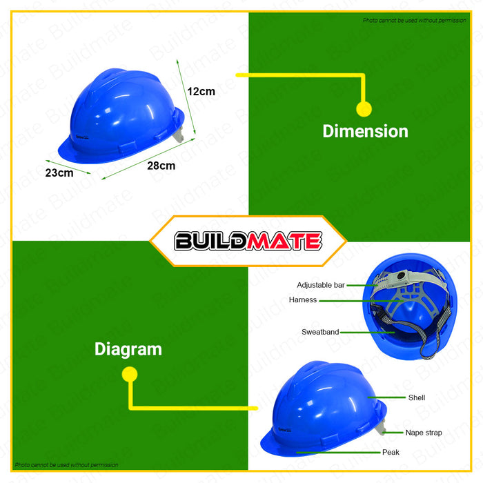 HOYOMA JAPAN V-Type Construction Head Protective Safety Helmet BLUE | YELLOW SOLD PER PIECE •BUILDMATE•