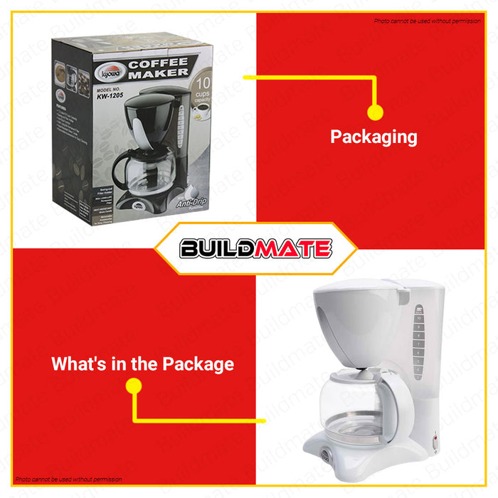 KYOWA Coffee Maker 800W 1.2L BLACK | WHITE KW1205 with Anti-Drip Function •BUILDMATE•