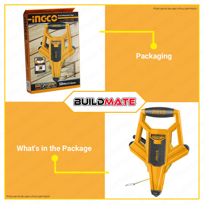 INGCO Steel Measuring Tape Measure 50mx12.5mm HSMT8550 •BUILDMATE• IHT