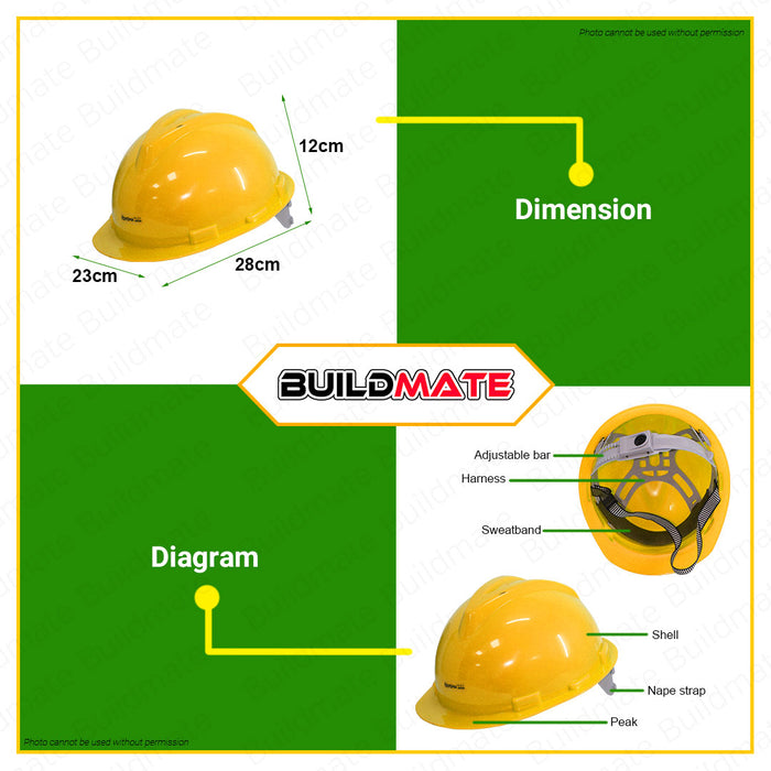 HOYOMA JAPAN V-Type Construction Head Protective Safety Helmet BLUE | YELLOW SOLD PER PIECE •BUILDMATE•