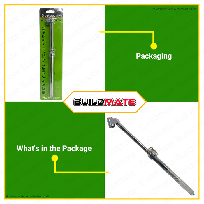 HOYOMA JAPAN Dual Tire Pressure Gauge 160PSI H8302 •BUILDMATE•