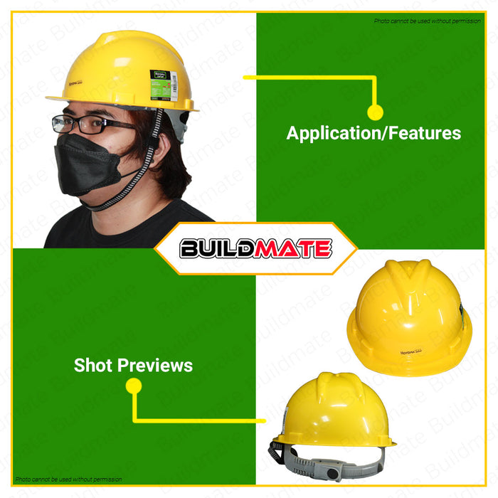 HOYOMA JAPAN V-Type Construction Head Protective Safety Helmet BLUE | YELLOW SOLD PER PIECE •BUILDMATE•