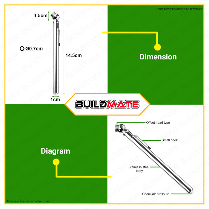 HOYOMA JAPAN Tire Pressure Gauge 160PSI H8301 •BUILDMATE•