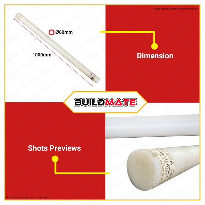CRESTON Engineering Plastic Nylon Rod 60mm 1 Meter FY9060 •BUILDMATE•