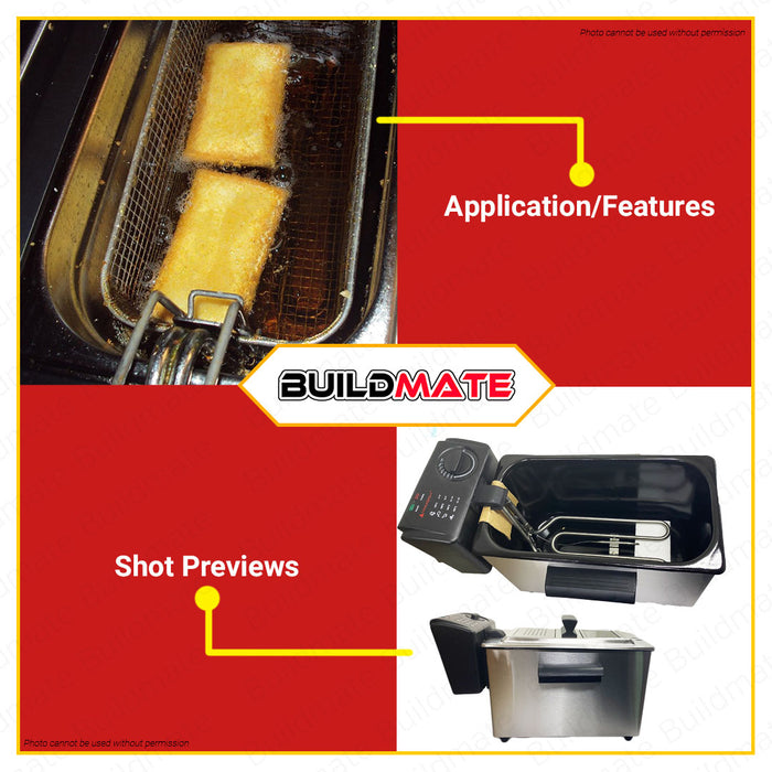 HANABISHI Stainless Steel Deep Fryer 4L HFRY-40TG •BUILDMATE•