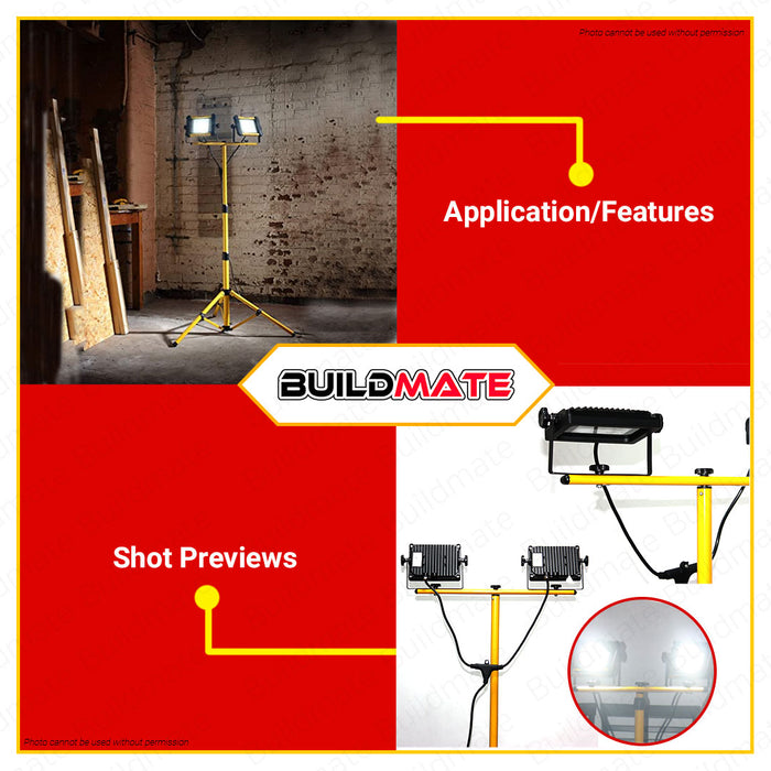 CRESTON LED Tripod Work Light 2 x 50W FW8005 •BUILDMATE•