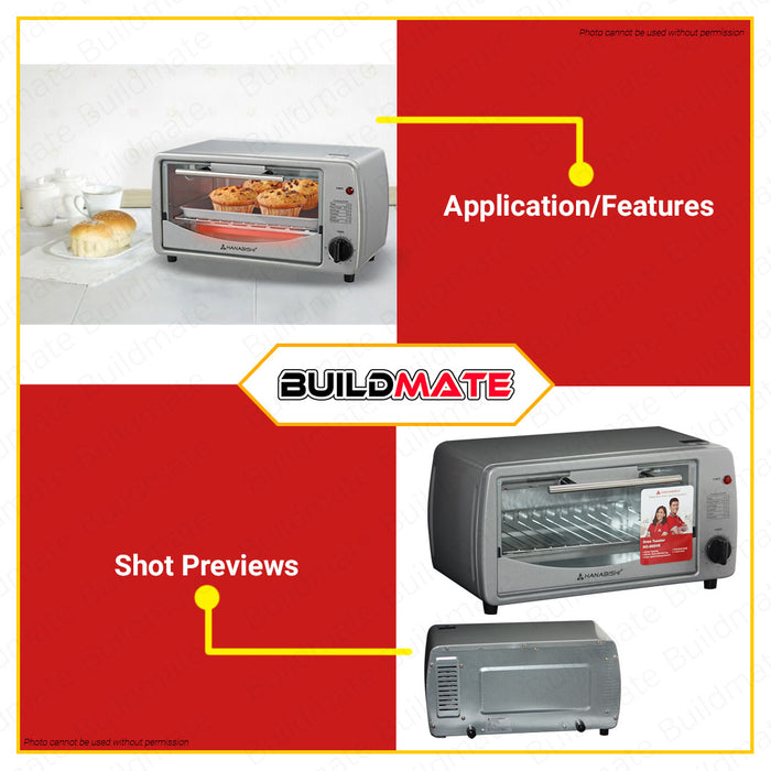HANABISHI Oven Toaster 9L with Baking Tray and Wire Rack HO-80SVR •BUILDMATE•