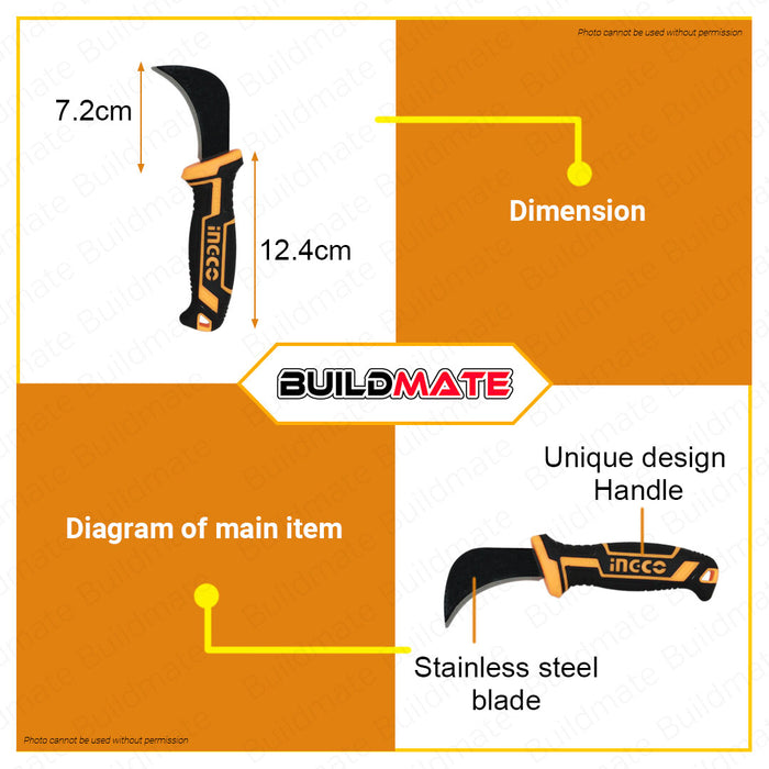 INGCO Hook Knife Stainless Steel 180mm for Carving HPK81801 •BUILDMATE• HT2
