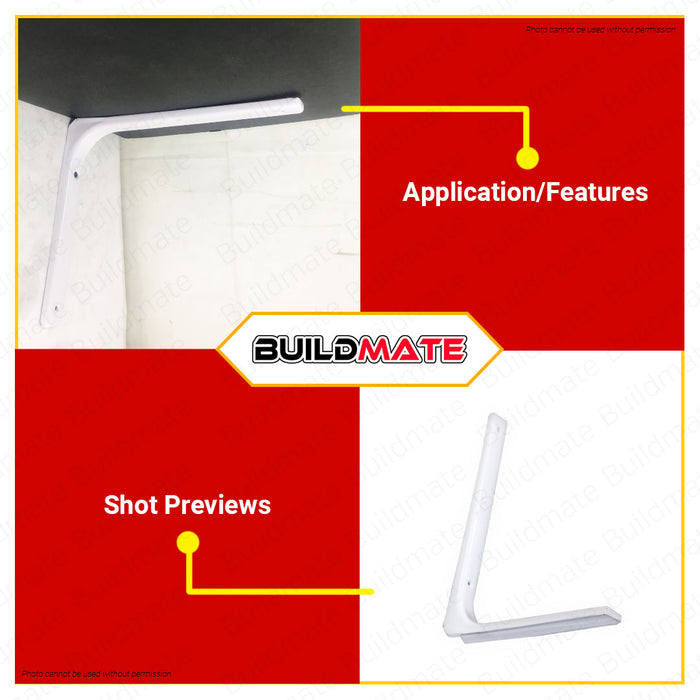 CRESTON Shelf Bracket  8" x 10" WHITE FL6010•BUILDMATE•