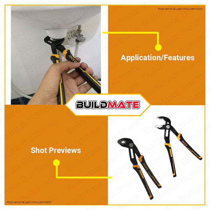 INGCO Pump Plier Pliers X2 10" 250mm HPP68258 100% ORIGINAL / AUTHENTIC •BUILDMATE• IHT