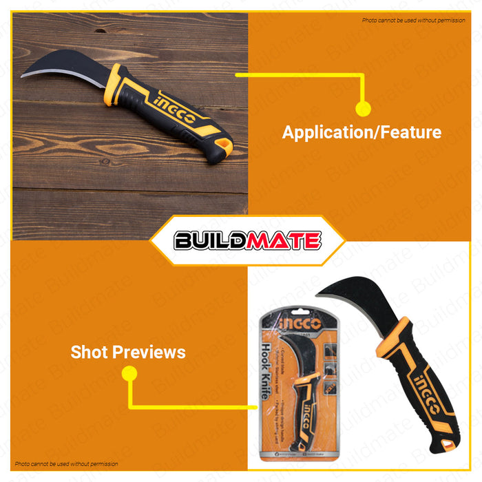 INGCO Hook Knife Stainless Steel 180mm for Carving HPK81801 •BUILDMATE• HT2