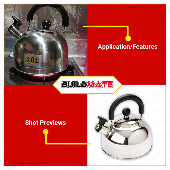 MICROMATIC Whistling Stainless Kettle 3L MK-30 •BUILDMATE•