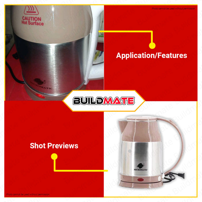 MICROMATIC 1.8L Stainless Electric Cordless Kettle MCK-1840 •BUILDMATE•