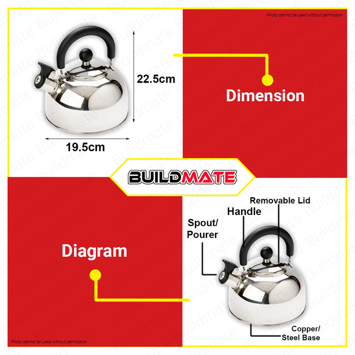 MICROMATIC Whistling Stainless Kettle 3L MK-30 •BUILDMATE•