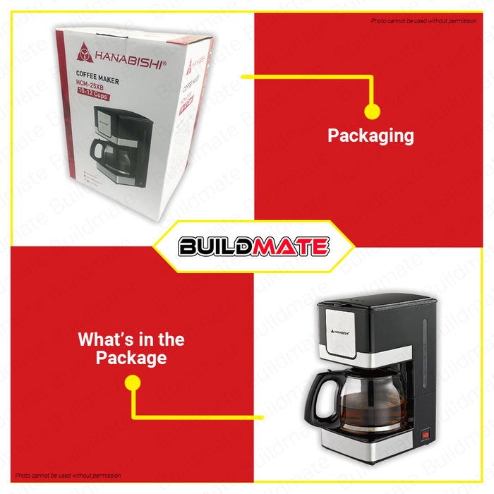 BUILDMATE Hanabishi Coffee Maker 10-12 Cups Water Capacity Drip Coffee Machine HCM-25XB