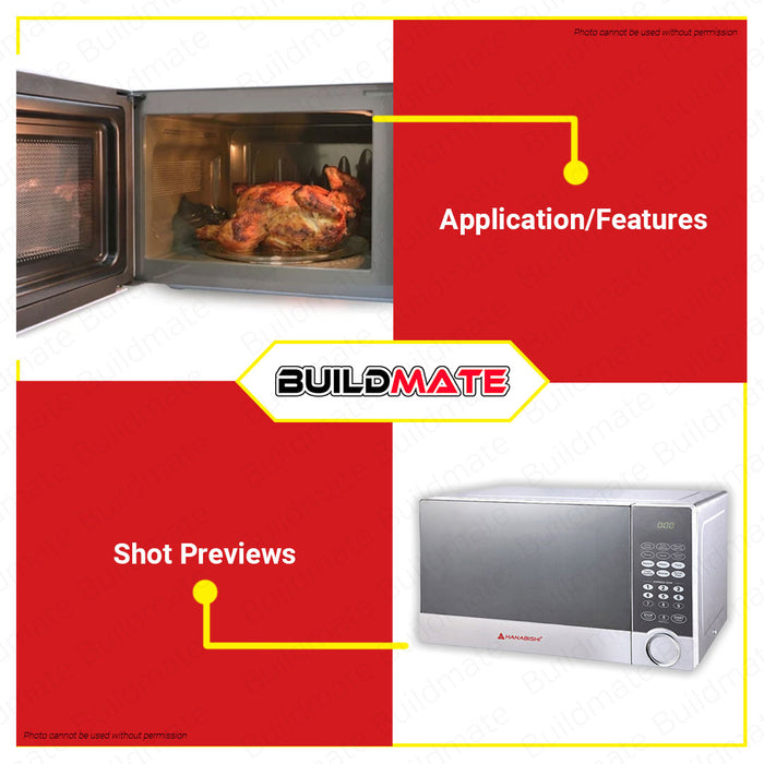 BUILDMATE Hanabishi Digital Microwave Oven 21L with Defrost Function & 10 Power Levels Kitchen Appliance HMO21PSSM