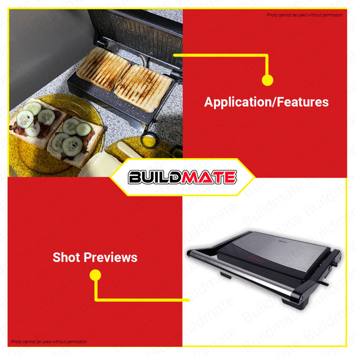 HANABISHI  2 IN 1 Panini Press and Griller HPANINI50SS •BUILDMATE•